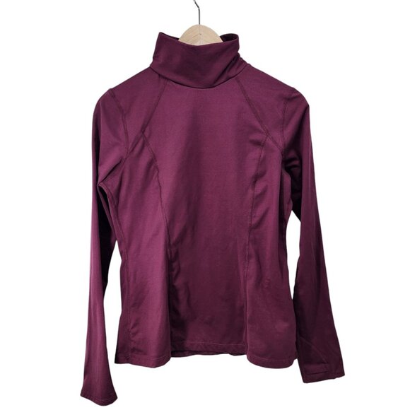 Zella Long-Sleeve Turtleneck Cold Weather Running Top M Plum/Wine Color‎ - Picture 1 of 8